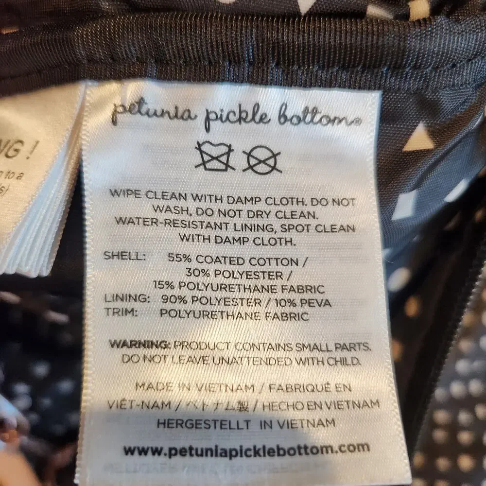 Petunia Pickle Bottom Boxy Backpack Diaper Bag Black Chambray Changing Pad